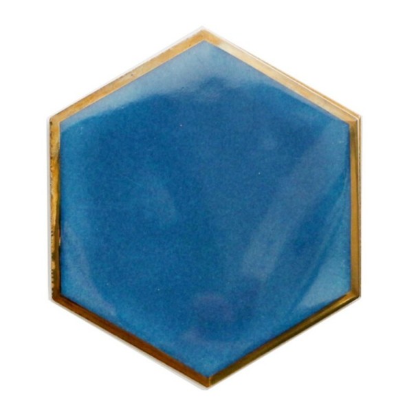 Ceramic Hexagonal Coaster blue