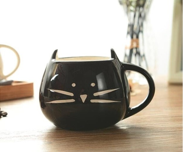 Ceramic Mug with Cat J1340 black
