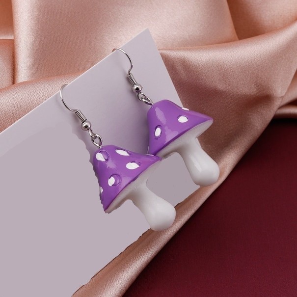 Cercei atârnați pentru femei, bureți violet