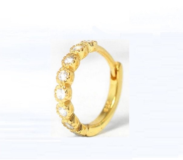 Cercei pentru femei cu zirconi H742 aur 6 mm 1