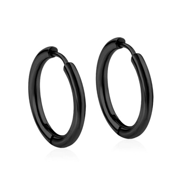 Cercei rotunzi G2483 negru 8 mm