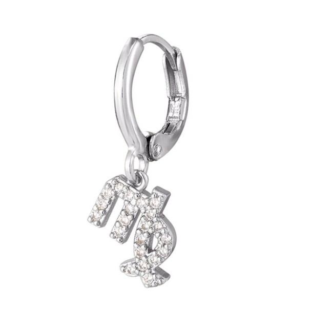 Cercei rotunzi pentru femei cu semne zodiacale argint 11