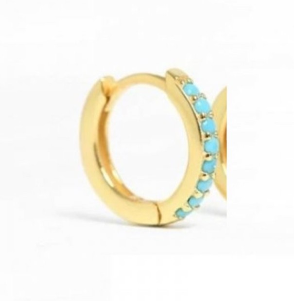 Cercei rotunzi pentru femei cu strasuri 7 mm 2