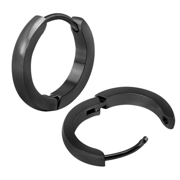 Cercei rotunzi pentru femei G163 negru 12 mm