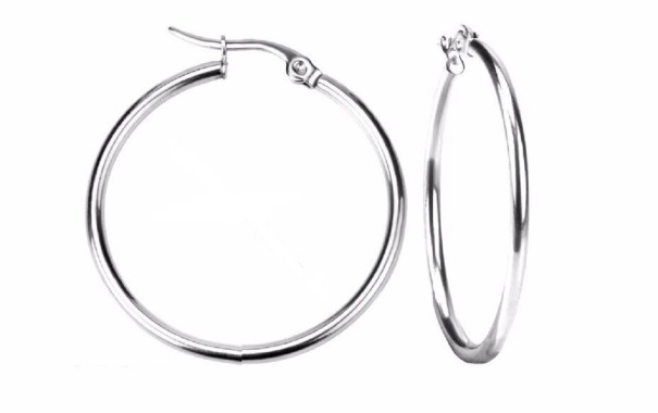 Cercei rotunzi pentru femei G640 30 mm