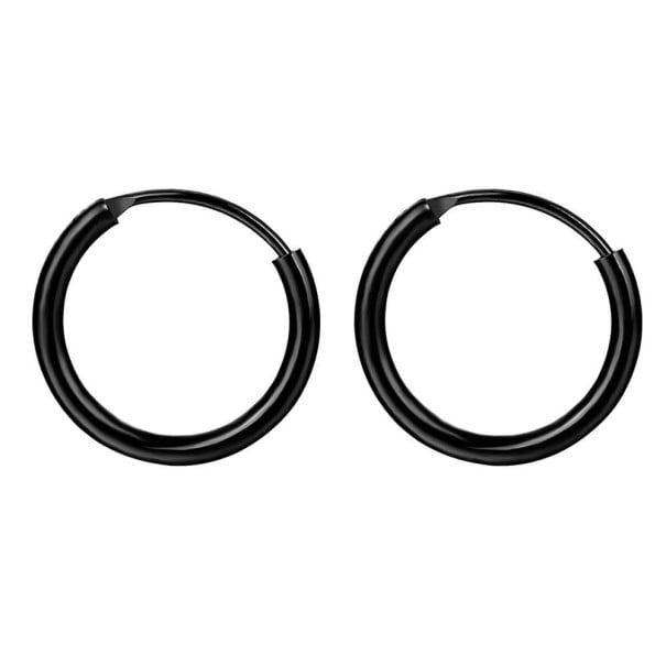 Cercei rotunzi pentru femei H790 negru 15 mm