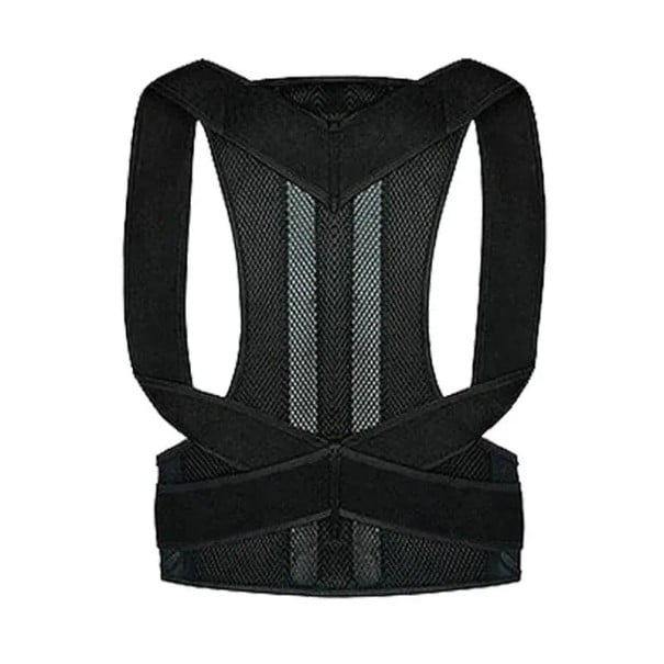 Černý pevný korekční popruh pro dospělé na záda Korekční pás na držení těla Ortopedická pomůcka pro páteř Úleva od bolesti zad a ramen M