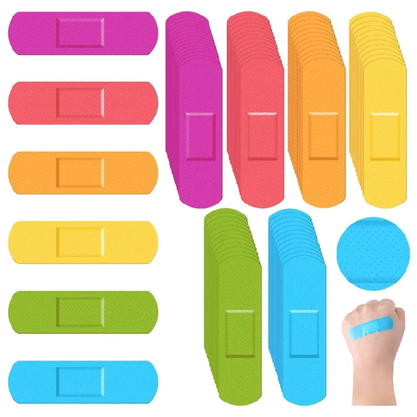 Cerotti impermeabili 72 x 19 mm 50 pz Cerotti colorati per ferite Pronto soccorso Guarigione rapida Da tenere in farmacia Confezione da viaggio 1