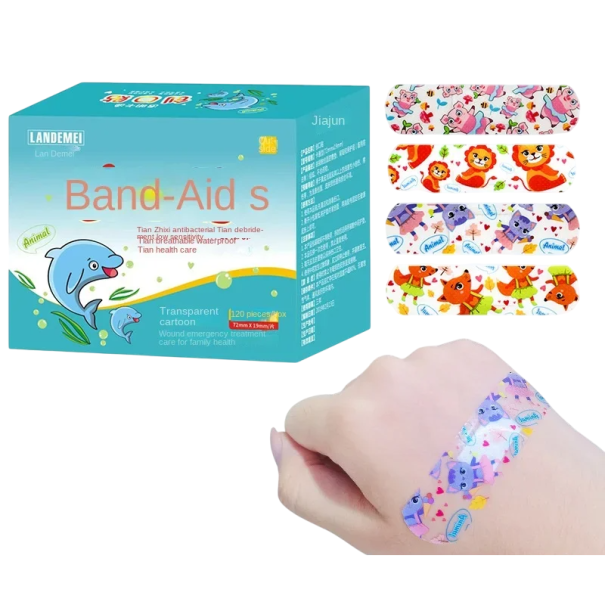 Cerotti per bambini con motivi disegnati 120 pz 72 x 19 mm Cerotti colorati per bambini Nastro adesivo per piccole ferite Cerotti carini per bambini 1