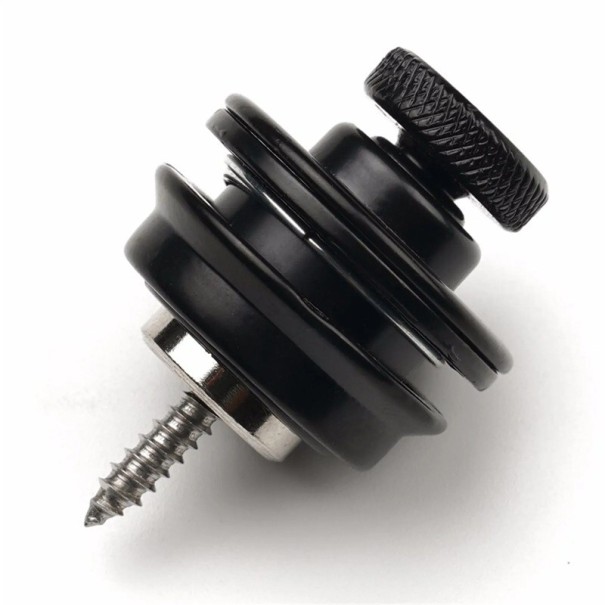 Cerradura de seguridad Miwayer para correa de guitarra, 1 pieza, botón de metal, diseño resistente, sujeción firme, correa antiaflojamiento, color neutro negro