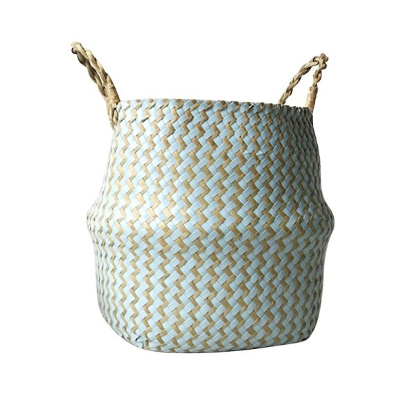 Cesta de mimbre C1121 azul claro L