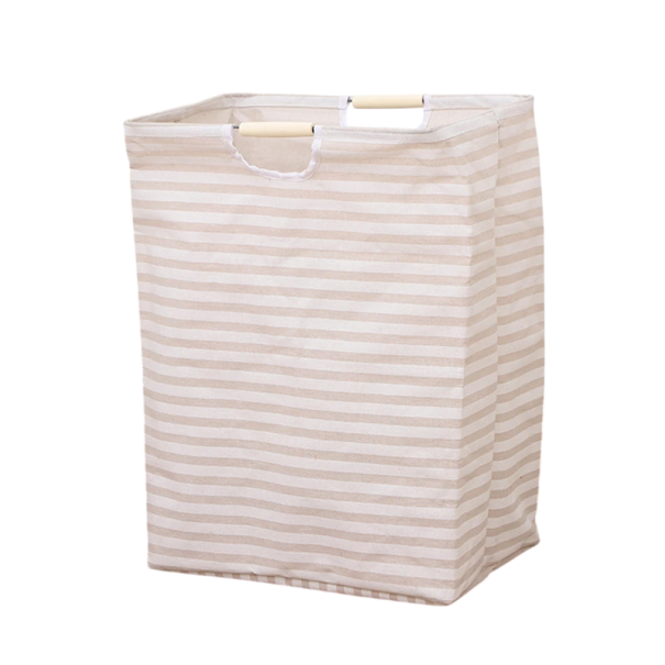 Cesta de ropa plegable 40 x 27 x 53 cm Rayas horizontales Tejido impermeable Cesta de almacenaje para ropa Diseño compacto Material ligero Para el baño y el dormitorio rosa