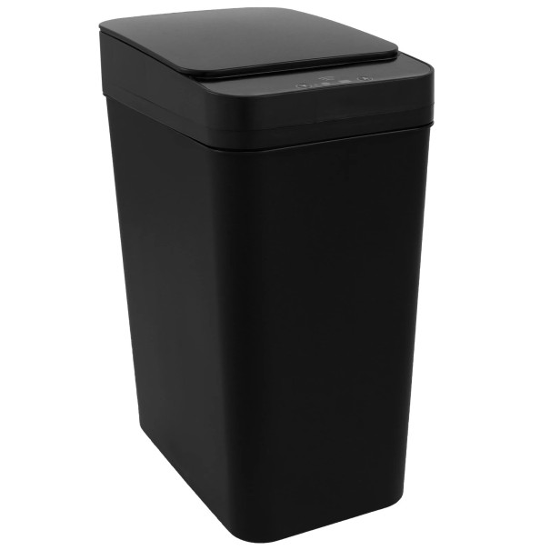 Cestino per rifiuti senza contatto con sensore 12 L, 32 x 23,5 x 15,8 cm, cestino intelligente con coperchio per bagno, cucina, ufficio nero