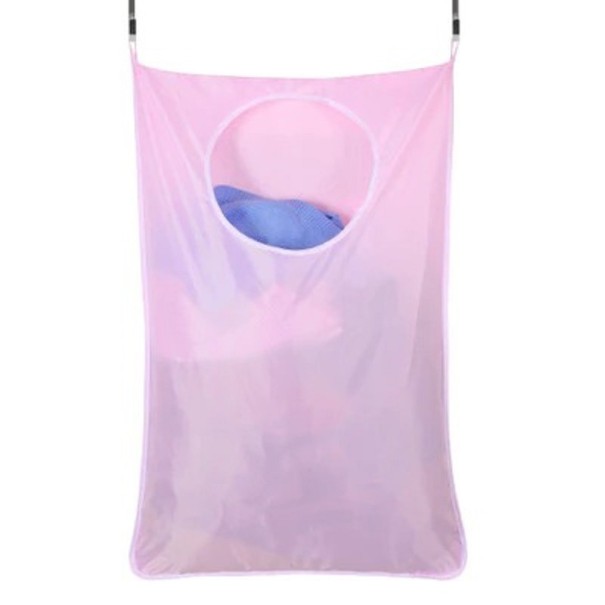 Cesto de ropa sucia para montar en la pared rosa