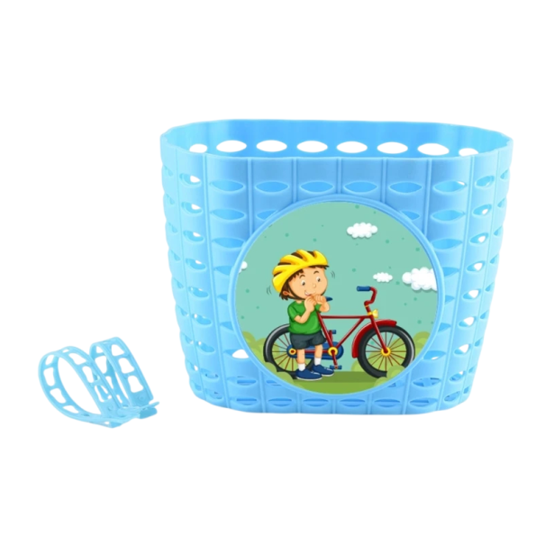 Cesto para bicicleta 20 x 15 cm Plástico com correia de fixação Suporte frontal cesto de armazenamento para guiador da bicicleta azul