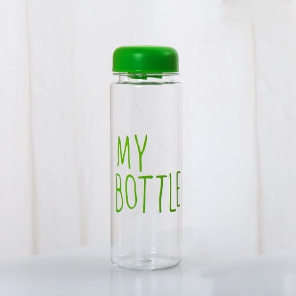 Cestovní lahev na pití s nápisem a filtrem na louhování čaje v uzávěru Šroubovací víčko Materiál plast Objem 480 ml Rozměry 19,5 x 6,5 cm zelená 2