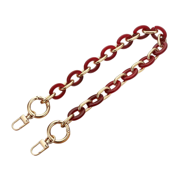 Chain Strap for Handbag 40 cm Metal Chain for Handbag Replacement Shoulder Chain for Bag Elegant Metal Strap with Carabiners red