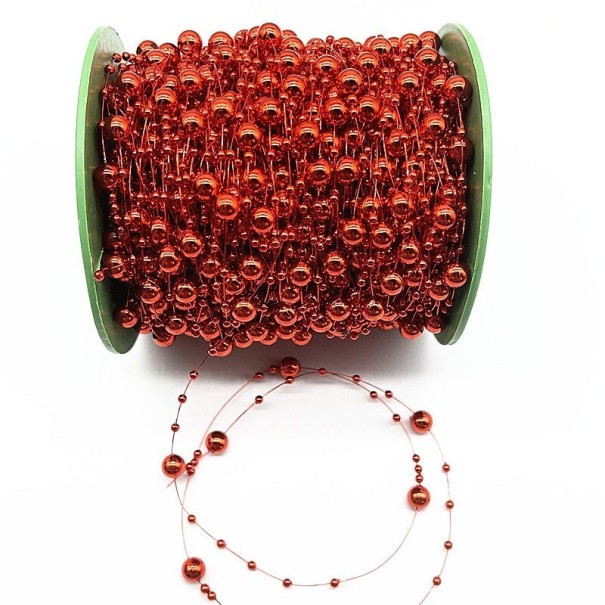 Chaîne décorative perles 4,57 m rouge foncé