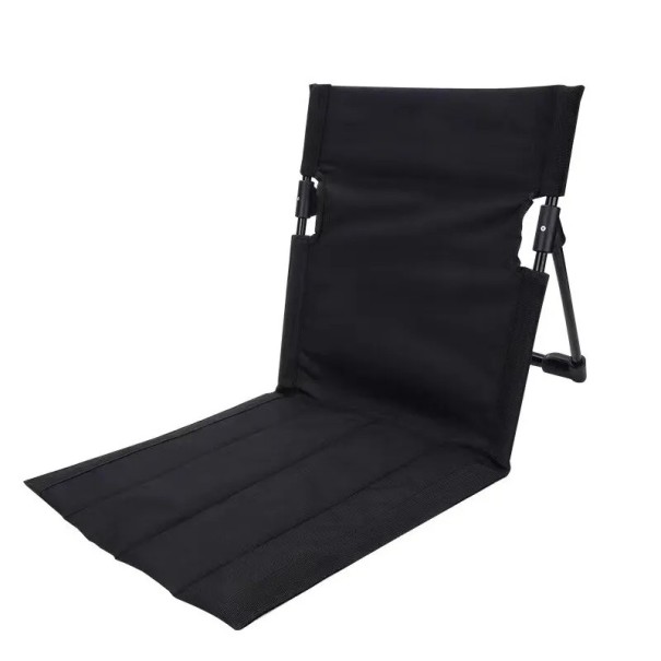 Chaise de camping pliante 51 x 24 cm Construction stable en triangle Tissu Oxford Alliage d'aluminium Dossier rembourré Chaise de pique-nique noir