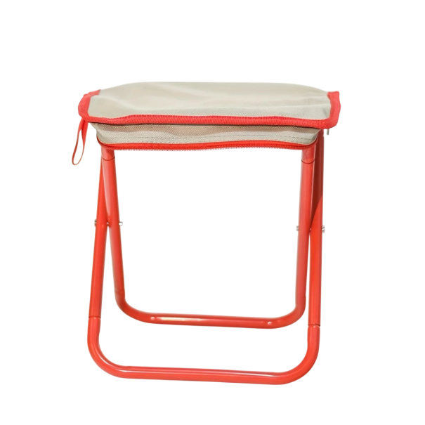 Chaise pliante portable extérieure 24 x 26 x 28 cm Tabouret de camping compact avec zip En position pliée 12,5 x 11,2 cm Chaise légère rouge