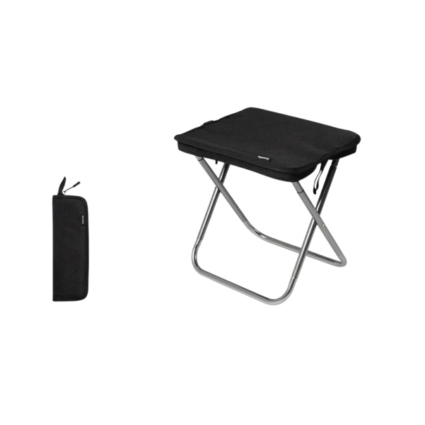 Chaise pliante portable légère 29,5 x 28,5 x 22,5 cm Chaise de camping pliable dans un sac Capacité de charge 180 kg Alliage d'aluminium noir