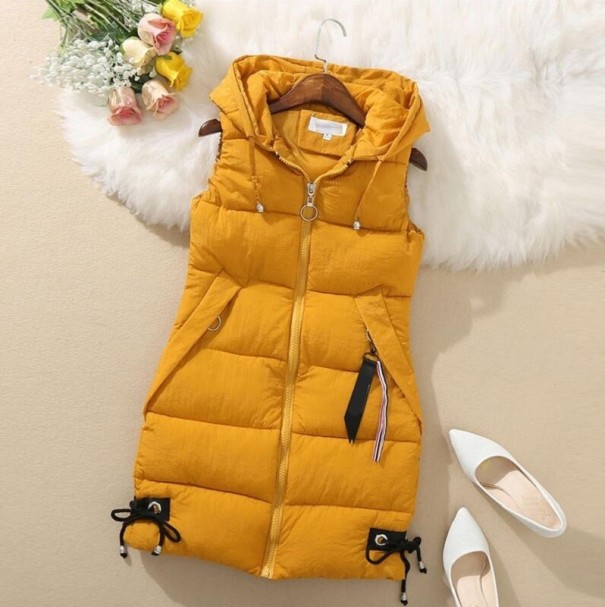 Chaleco acolchado de mujer A3065 amarillo M