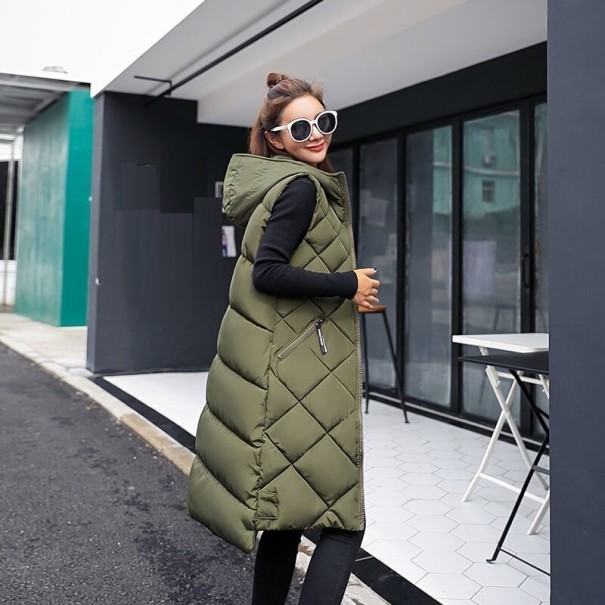 Chaleco acolchado de mujer P2122 verde militar XL