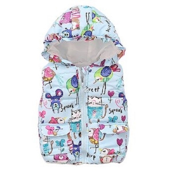 Chaleco acolchado para niñas L1903 azul claro 12-18 meses