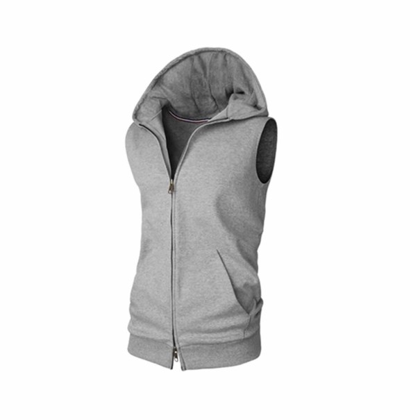 Chaleco con cremallera para hombre gris S