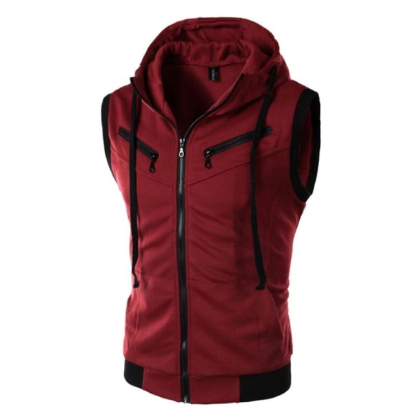 Chaleco de algodón para hombre J2039 burdeos S