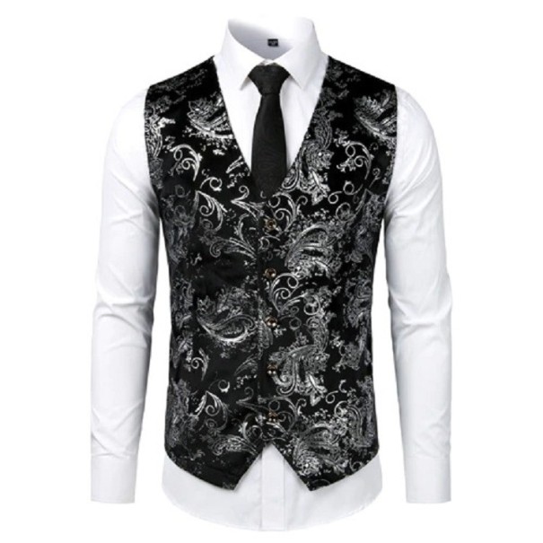 Chaleco de hombre A2619 plateado L
