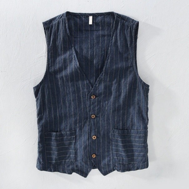 Chaleco de hombre con bolsillos F361 azul oscuro XS