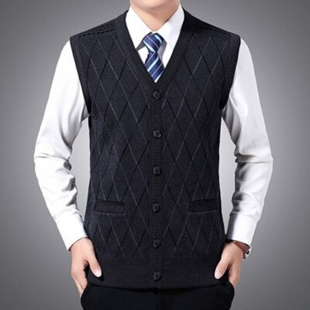 Chaleco de hombre con bolsillos negro XL