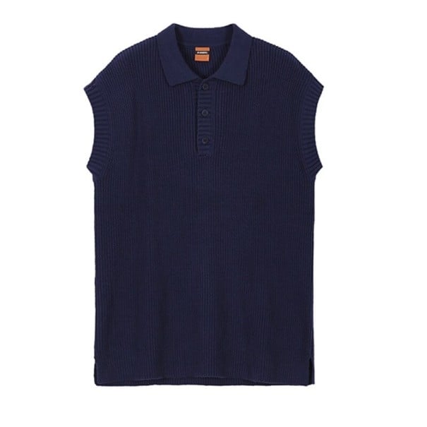Chaleco de hombre con cuello F304 azul oscuro L