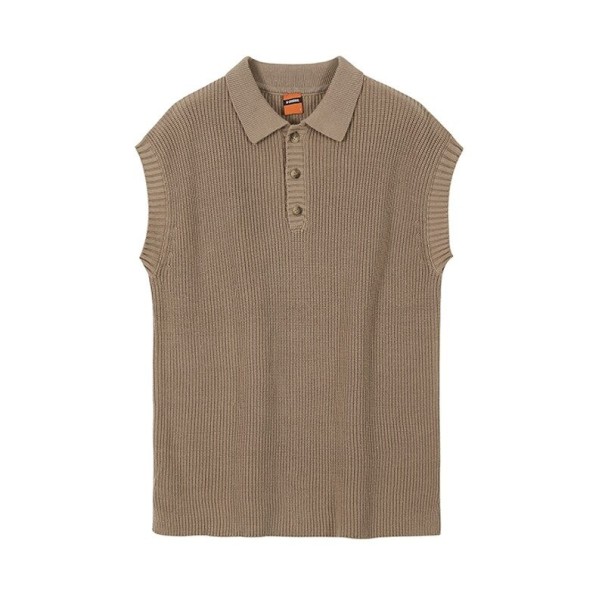 Chaleco de hombre con cuello F304 marrón claro M