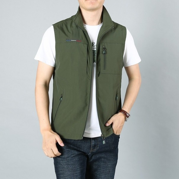 Chaleco de hombre con cuello verde M