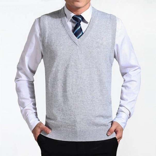 Chaleco de hombre F186 gris claro XL