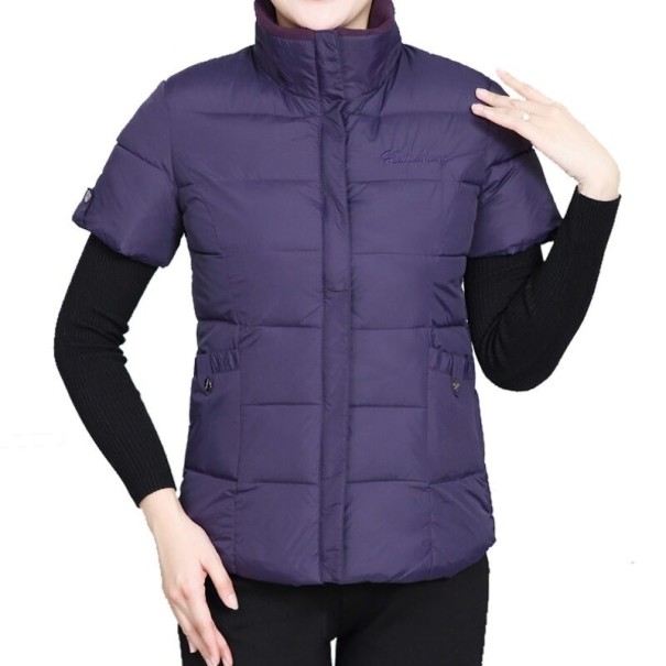 Chaleco de manga corta para mujer P2394 azul oscuro 3XL