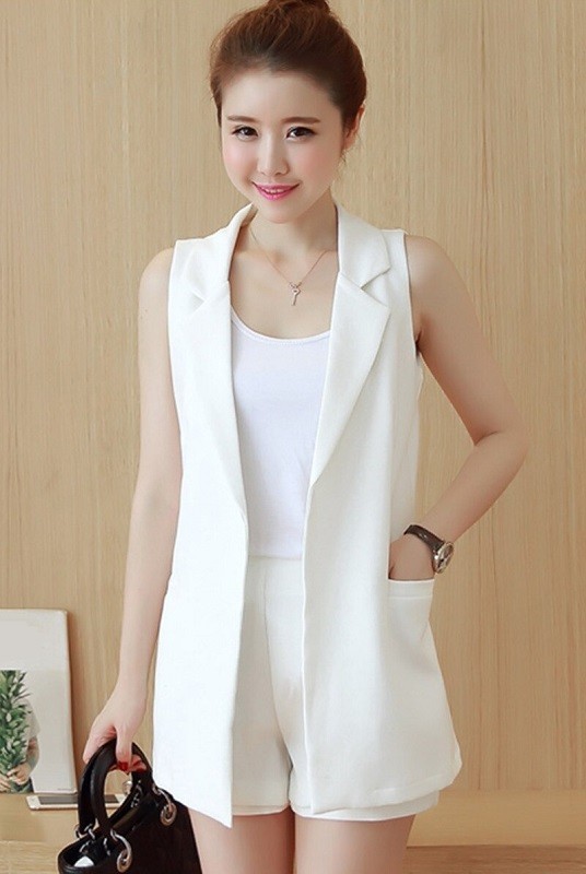 Chaleco de mujer P1448 blanco S
