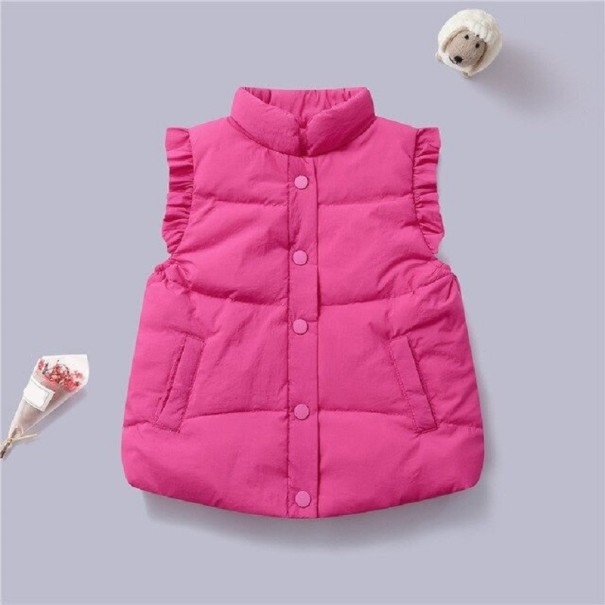 Chaleco de niña L1999 rosa oscuro 3 Chaleco de niña L1999 rosa oscuro 3