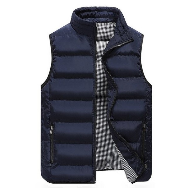 Chaleco de otoño para hombre azul oscuro L