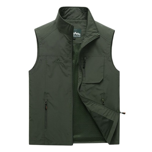 Chaleco de otoño para hombre S56 verde militar M