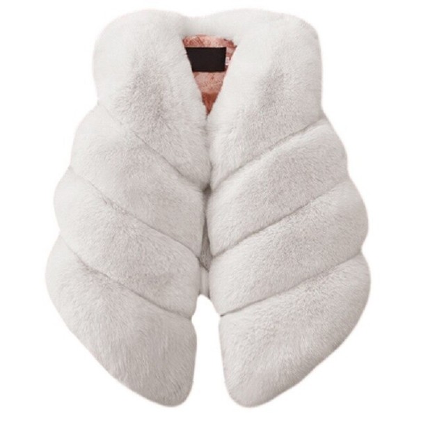 Chaleco de piel para niña L1872 blanco 3