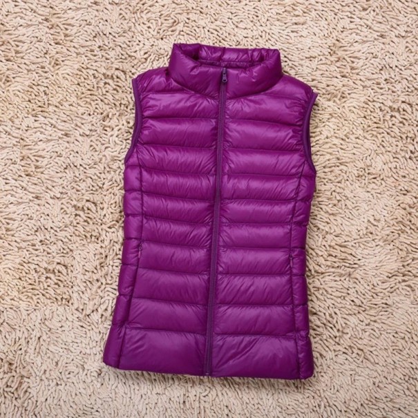 Chaleco de plumas para mujer A1864 morado M
