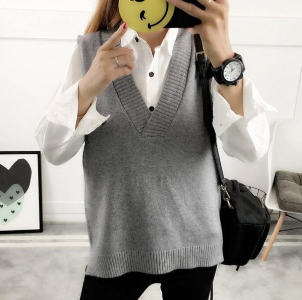 Chaleco de punto para mujer G321 gris