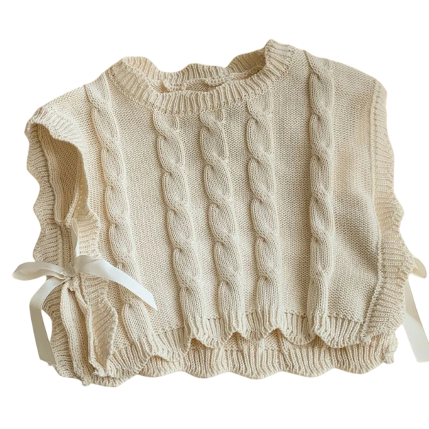 Chaleco de punto para niñas Top de algodón sin mangas de primavera y otoño Chaleco infantil de moda coreano en varios colores beige 6