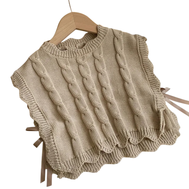 Chaleco de punto para niñas Top de algodón sin mangas de primavera y otoño Chaleco infantil de moda coreano en varios colores marrón 18-24 meses