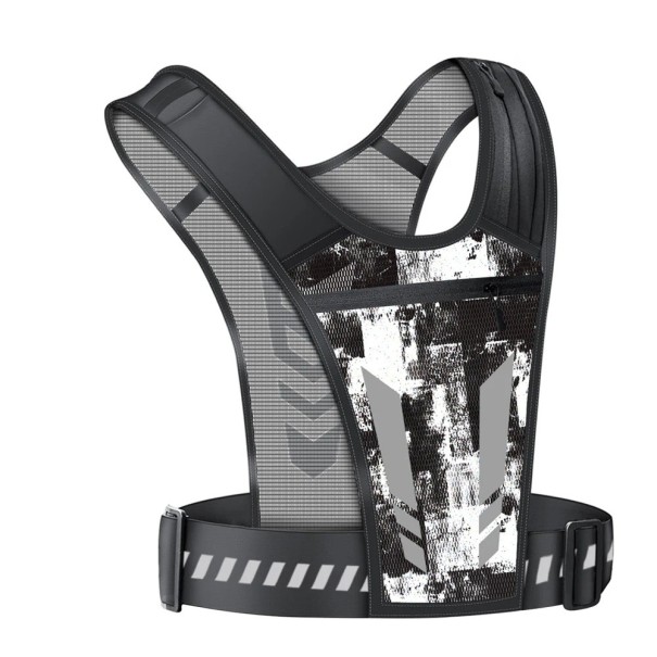 Chaleco de running con bolsillo para teléfono y elementos reflectantes para hombres y mujeres, adecuado para correr, caminar y entrenar. blanco