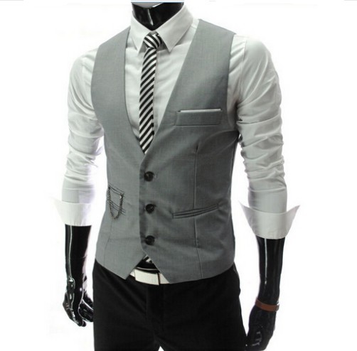 Chaleco formal de lujo para hombre - Gris L