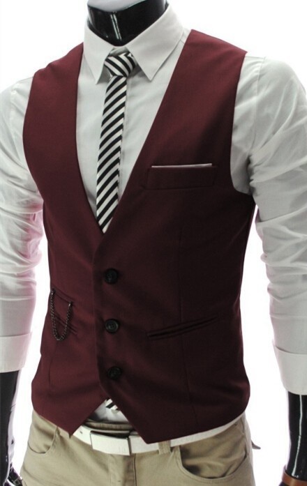 Chaleco formal de lujo para hombre - Rojo XXL